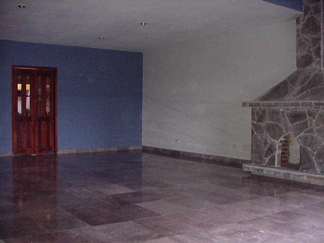 SALA CON PISO DE MARMOL Y CHIMENEA