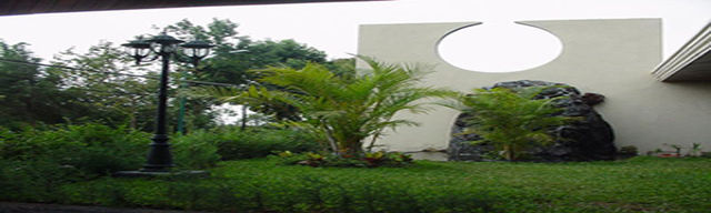 JARDIN  CON FUENTE FORRADA DE PIEDRA 